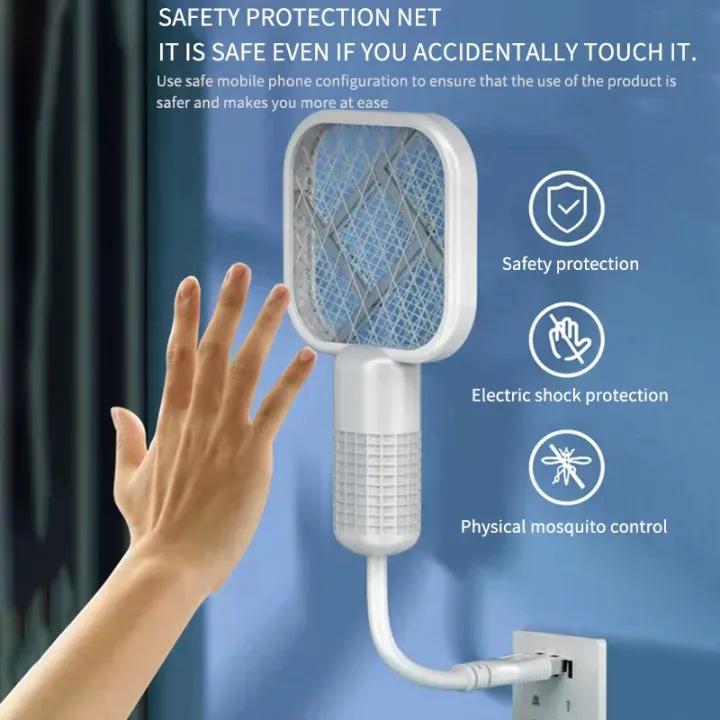2-in-1 Electric Mosquito Racket & UV Insect Killer (Random Color)