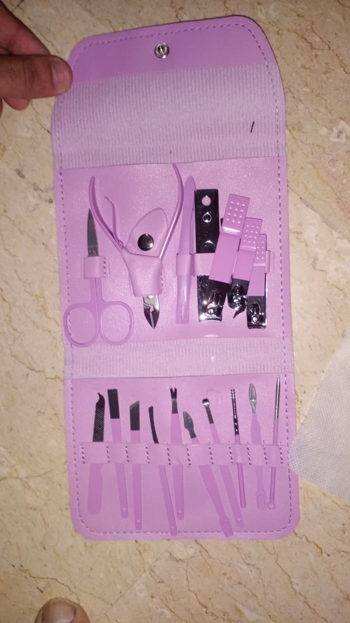 16-in-1 Professional Stainless Steel Manicure & Pedicure Grooming Kit (Random Color)