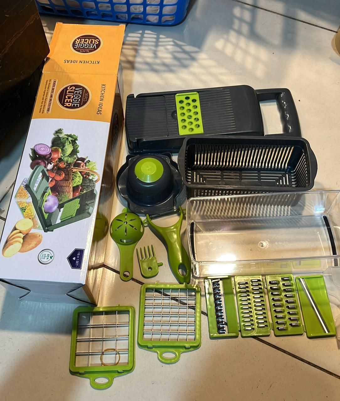 16-in-1 Vegetable Chopper & Mandoline Slicer with Storage Container