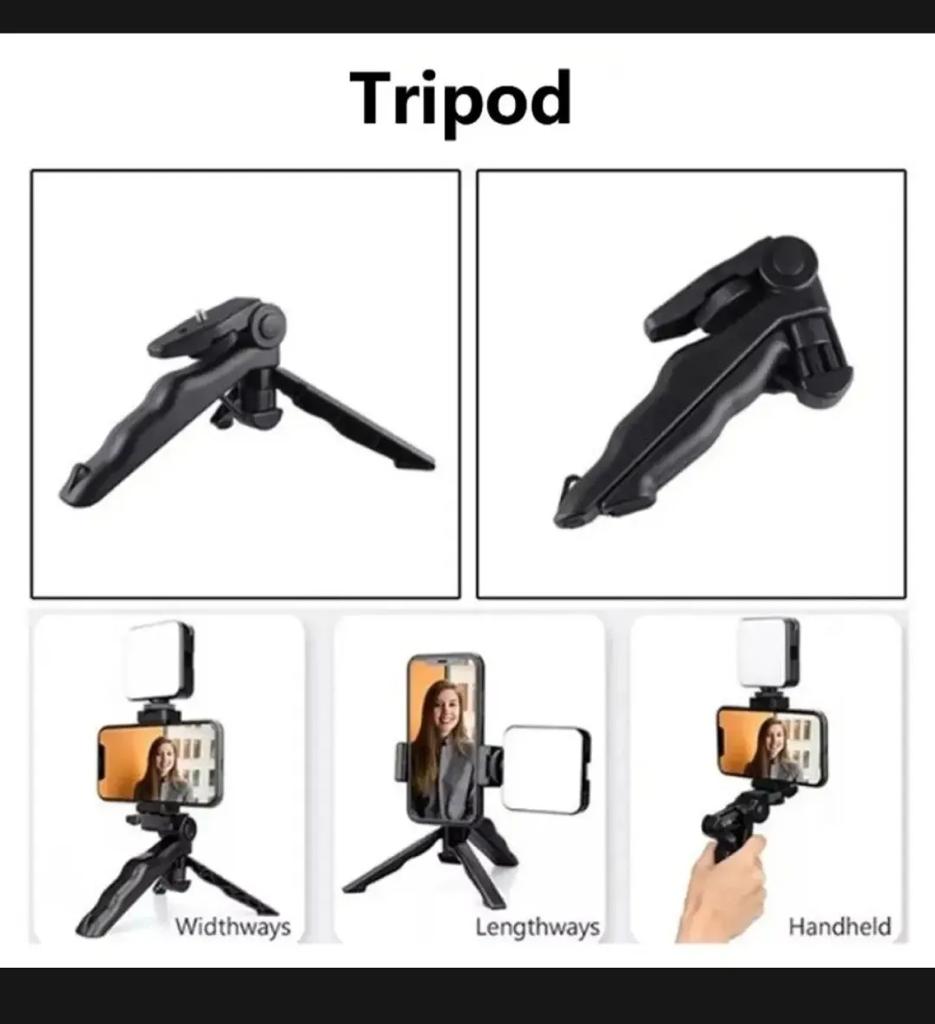 AY-49 Vlogging Kit with LED Light & Microphone