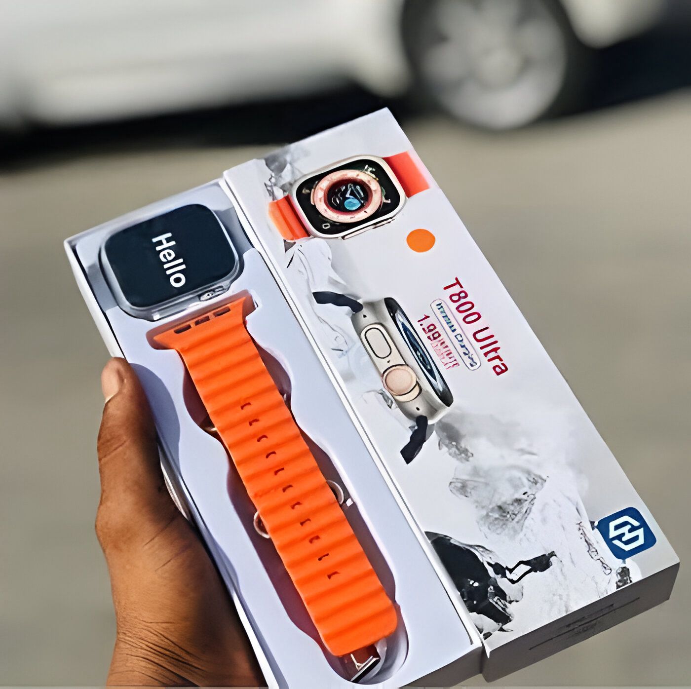T800 Ultra Smart Watch | Ocean Strap & Wireless Charger (Random Color)
