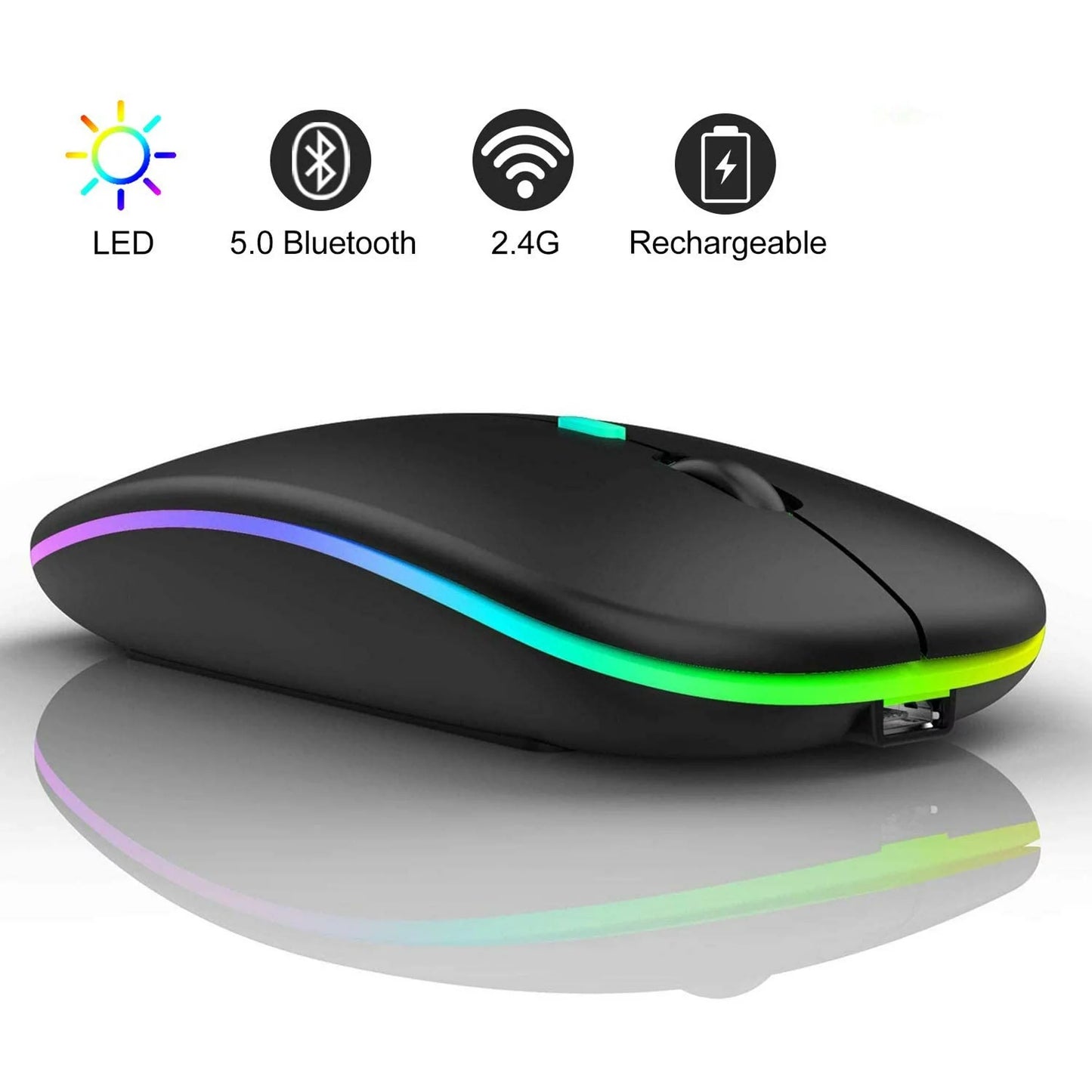 HP W10 Silent RGB Mouse | Rechargeable Dual-Mode Wireless