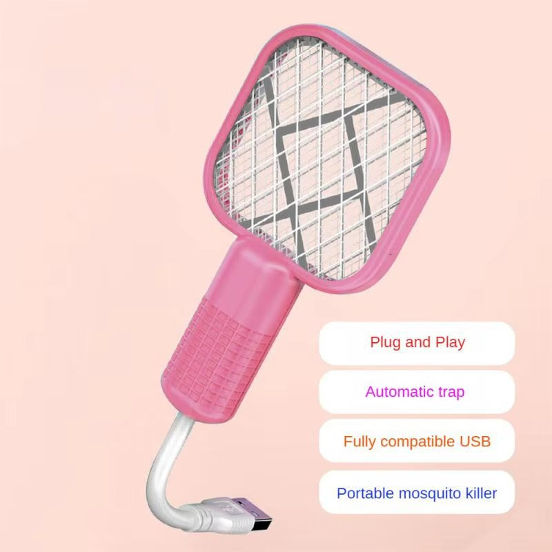 2-in-1 Electric Mosquito Racket & UV Insect Killer (Random Color)