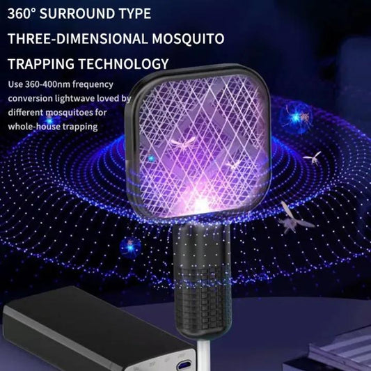 2-in-1 Electric Mosquito Racket & UV Insect Killer (Random Color)