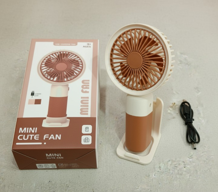 Portable Mini Cooling Fan | USB Rechargeable with Stand (Random Color)