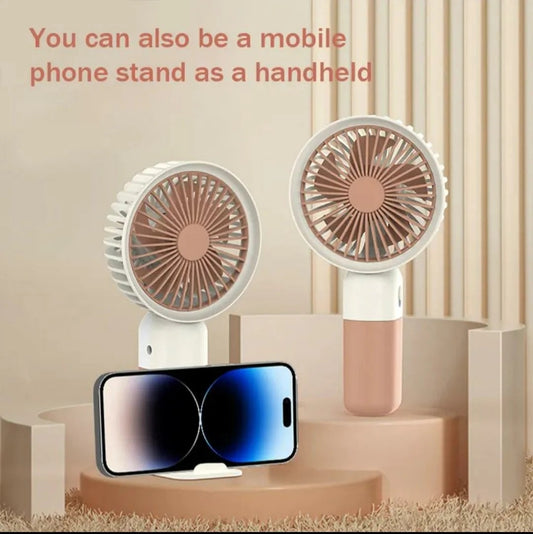Portable Mini Cooling Fan | USB Rechargeable with Stand (Random Color)