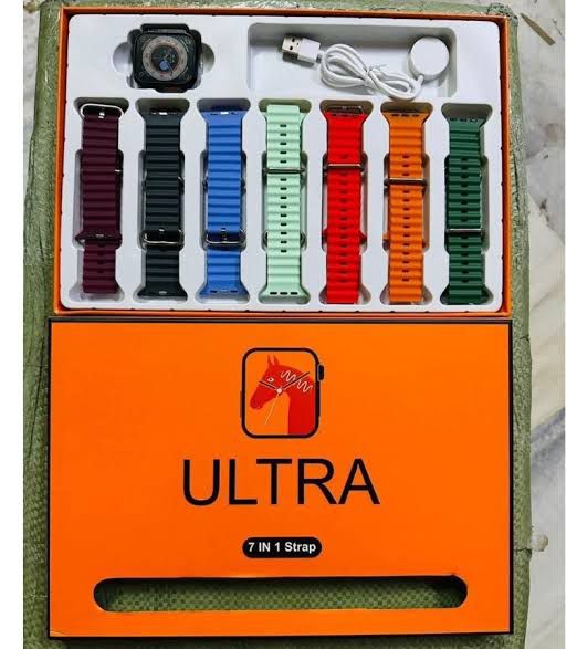 Ultra Smart Watch Bundle | Bluetooth Calling, Fitness Tracker & 7 Straps