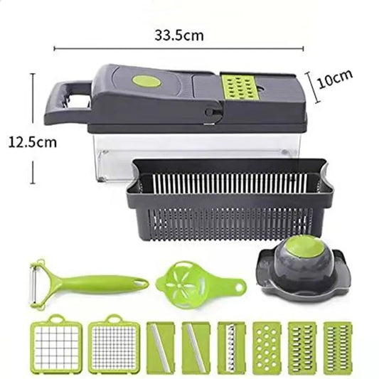 16-in-1 Vegetable Chopper & Mandoline Slicer with Storage Container
