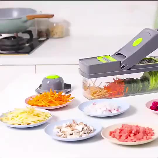 16-in-1 Vegetable Chopper & Mandoline Slicer with Storage Container