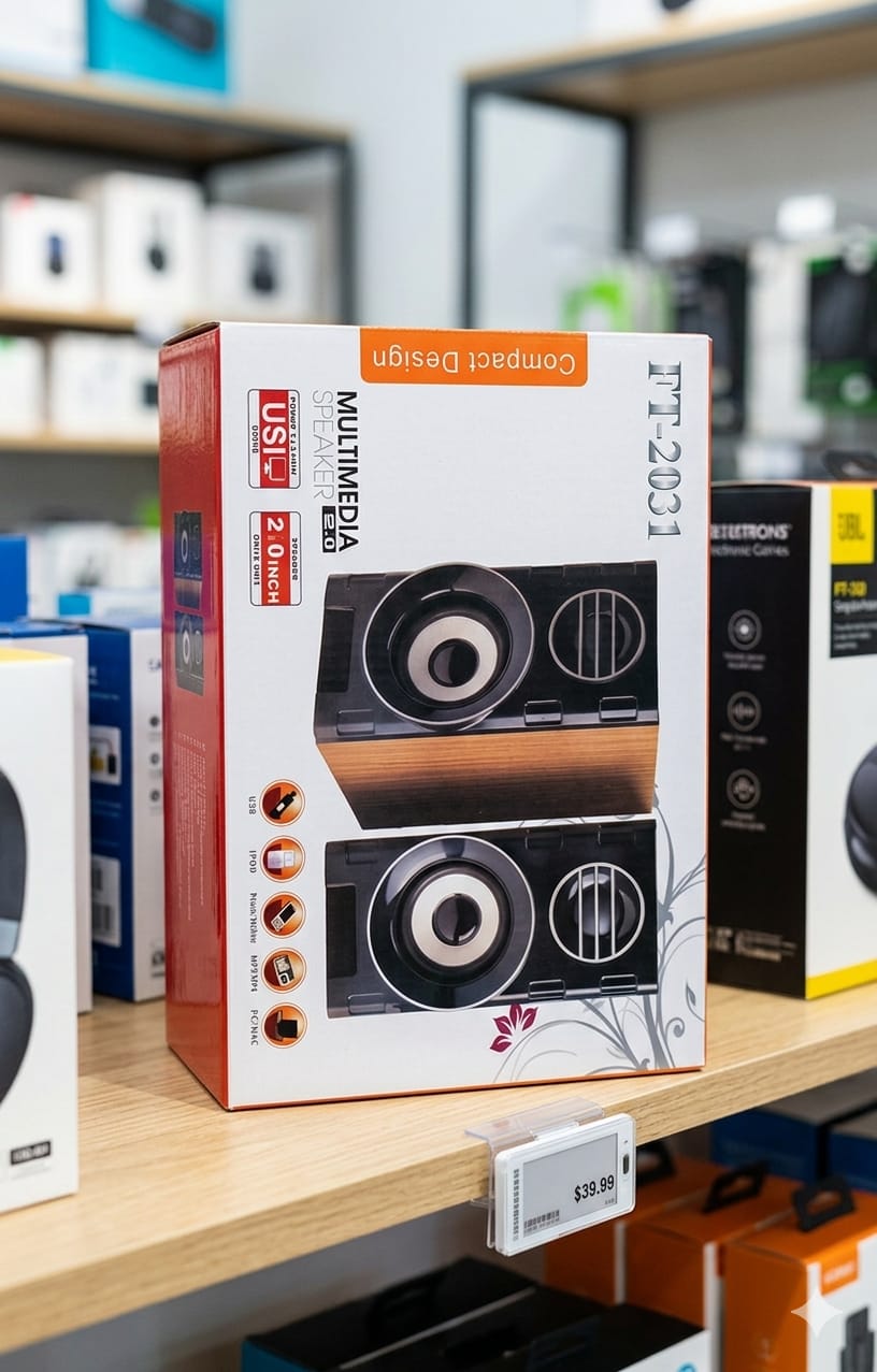 FT-2031 USB Stereo Speaker Set | Premium Sound (2 Pieces)
