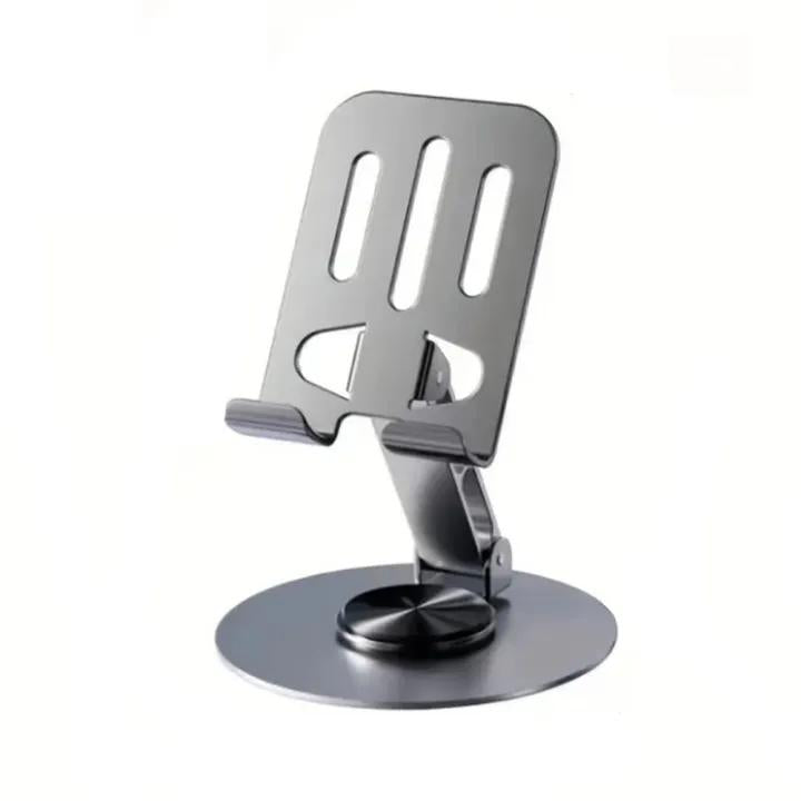 ZY034 Premium Adjustable Phone Stand | 360° Rotating Desktop Holder – Grey