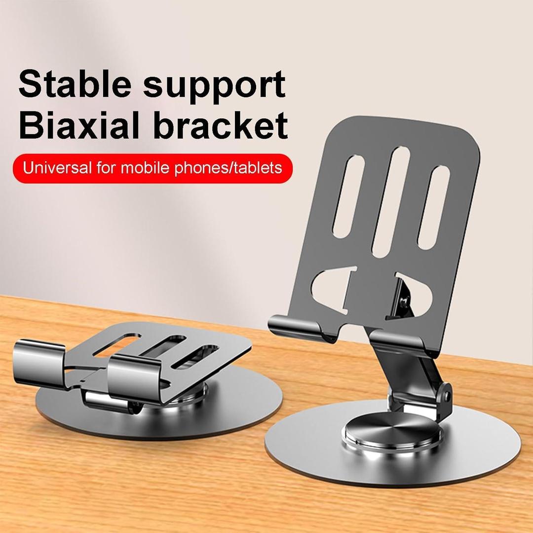 ZY034 Premium Adjustable Phone Stand | 360° Rotating Desktop Holder – Grey