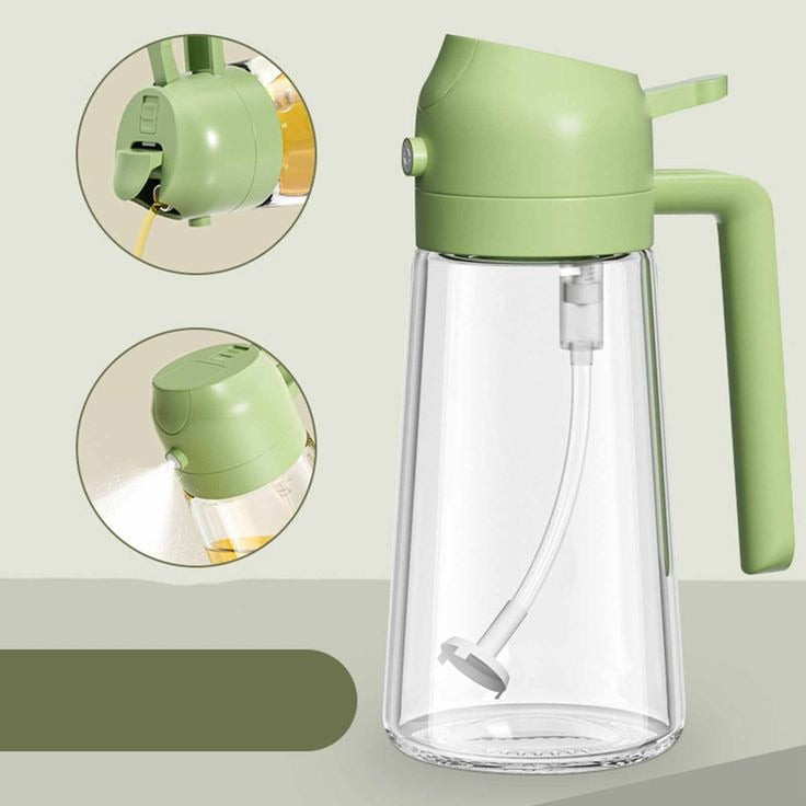 2-in-1 Oil Spray Bottle | Adjustable Mist & Pour Dispenser (Random Color)