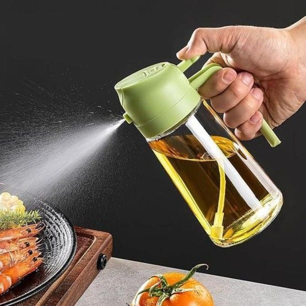 2-in-1 Oil Spray Bottle | Adjustable Mist & Pour Dispenser (Random Color)