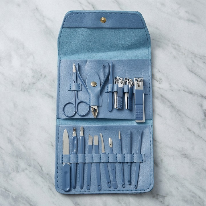 16-in-1 Professional Stainless Steel Manicure & Pedicure Grooming Kit (Random Color)
