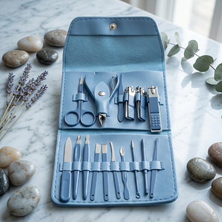 16-in-1 Professional Stainless Steel Manicure & Pedicure Grooming Kit (Random Color)