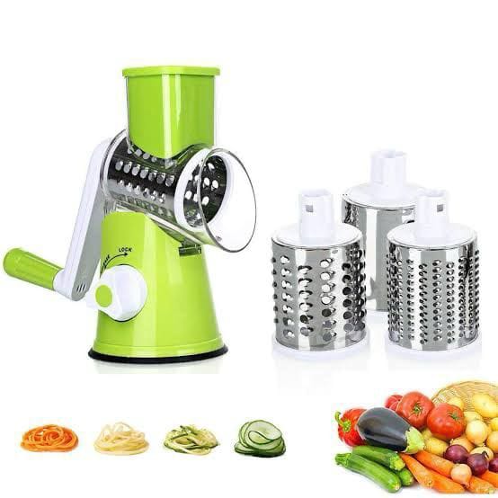 3-in-1 Rotary Drum Vegetable Cutter & Tabletop Slicer Grater
