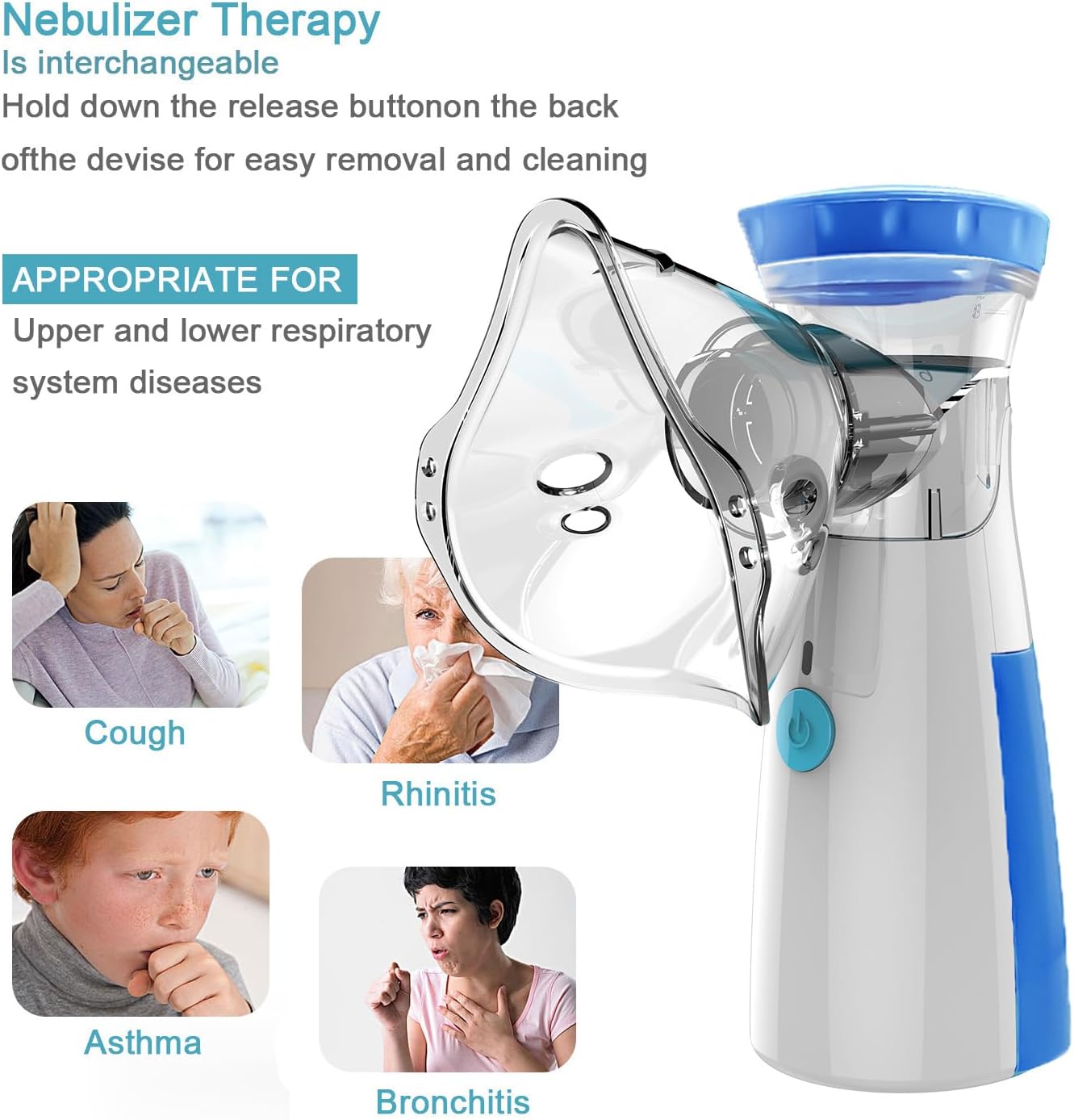 Ultra-Quiet Portable Mesh Nebulizer for Kids & Adults
