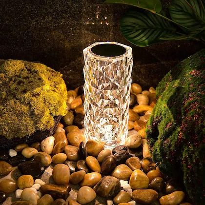 RGB Crystal Rose Diamond Table Lamp with Remote (16 Colors & Touch Control)